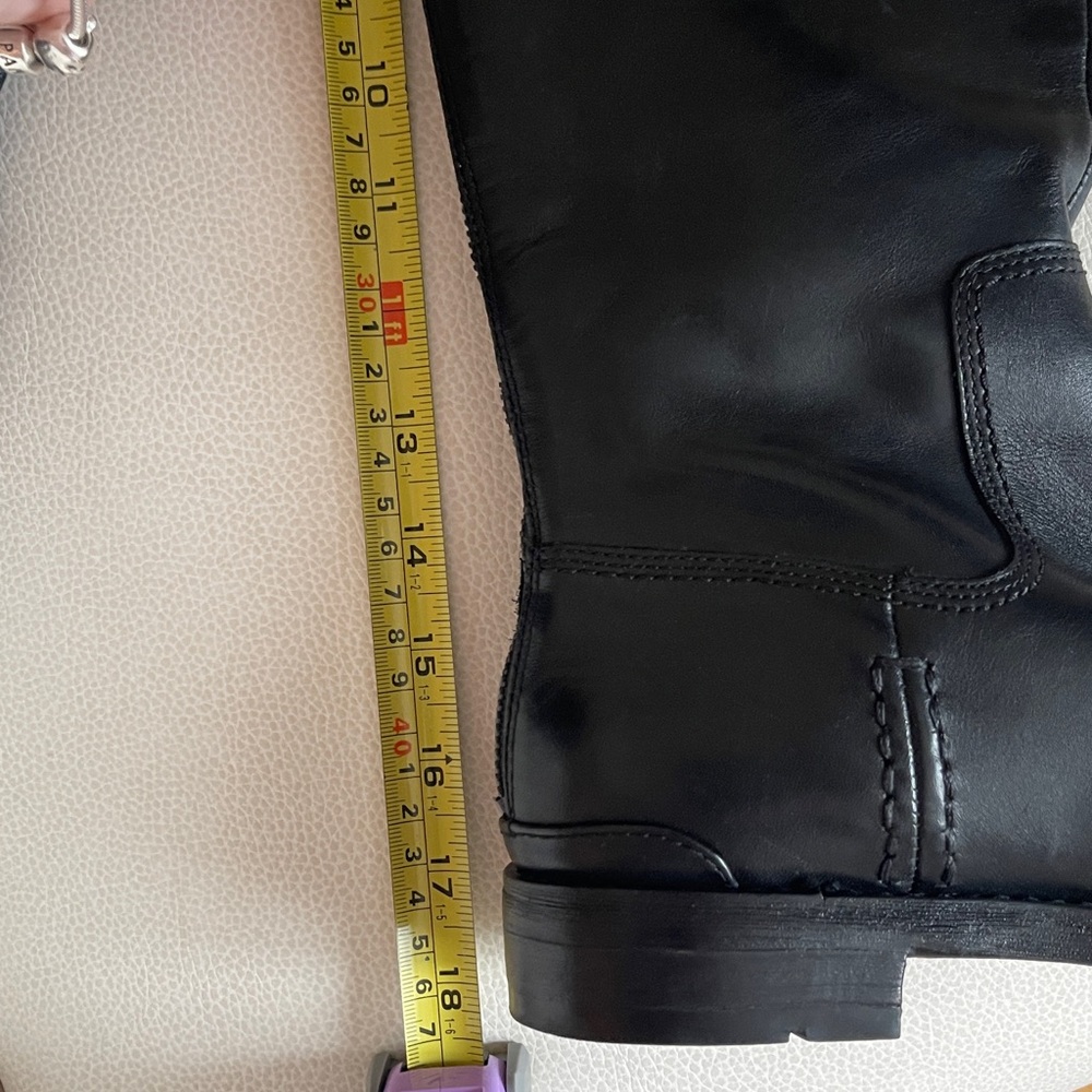 NEW Franco Sarto Meyer Knee High Boots TwoTone Black and Brown Tall Riding Boots - Picture 12 of 12